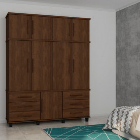 Guarda Roupa Triplex Prisma 4 Ptas Noce 06300NC Fabrimóveis