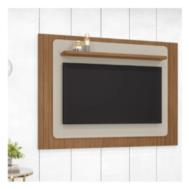 Painel TV 60 POL Monaco 1,80 Cedro Off White Casa D Moveis