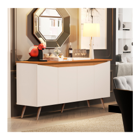 Buffet Encanto 4 Portas Off White Nature 827 Maria Moveis