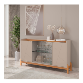 Buffet Bari 1,70 Off White/Cedro Casa D Moveis
