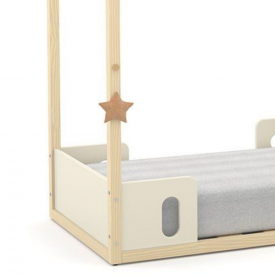 Mini Cama Liv Montessoriana Matic Off White/Natural 51466 Quarto Bebe