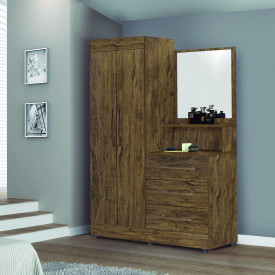 Roupeiro Cômoda Ônix  C 2 Portas Amêndoa Primus Móveis