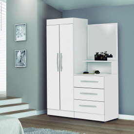 Roupeiro Cômoda Ônix C 2 Portas  Branco Primus Móveis 