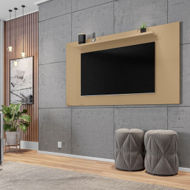 Painel Para Tv Suspenso Esmeralda 1.58 até 60 Champagne Casa D Móveis FORA DE LINHA