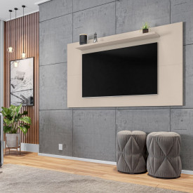 Painel Para Tv até 60 Suspenso Esmeralda 1.58 Off White Casa D Móveis