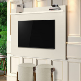 Painel Luna 1,8 c Prateleira Tebarrot Branco Sala  