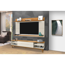 Painel Luna II Plus 1.80 C Prateleira Tebarrot Off White Nature Sala  