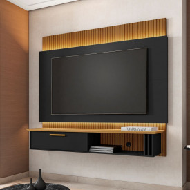 Painel Paris c/ LED TV65 Preto Cinamomo Rip. 2075818 Bechara FORA DE LINHA