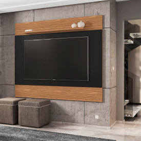 Painel Para Tv MDP Quasar 1.58 até 60 Preto Noce Casa D Móveis