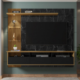 Painel Trend Preto Fosco Cinamomo Nero TV 60 2075763 Bechara