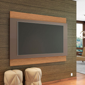 Painel Para Tv 1.8 Cinza Perola Noce Casa D Móveis Sala 
