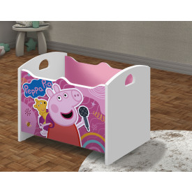 Caixa Baú Organizadora de Brinquedos infantil MDF Peppa Rosa