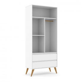 Roupeiro 02 Ptas Retrô Clean Matic Branco Soft Eco Wood 70494 Bebe