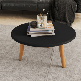 Mesa de Centro Brilhante Bechara Preto 3 Pés 2074954  Sala