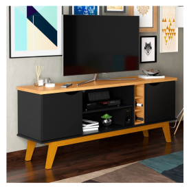 Rack Prism com Adega 1.6 Preto Cinamomo Patrimar Móveis 