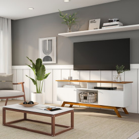 Rack Amsterdã II Tebarrot Branco Nature Sala