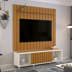 Rack Brise 1.80 Off White Cedro EDN Moveis Sala