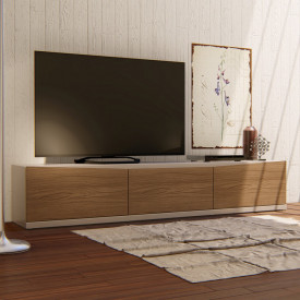 Rack Eros 2.2 Off White/Noce 3 Gavetas Casa D Móveis Sala