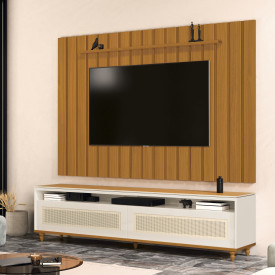 Rack Hanover 2.20 Off White Cedro Sala EDN MOVEIS FORA DE LINHA