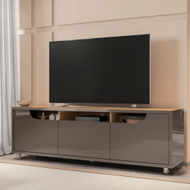 Rack Jersey 1.6 1 Gaveta Cinza Perola/Noce Casa D Móveis FORA DE LINHA