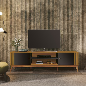 Rack Legacy 2.0 Cedro Preto 777162  EDN Móveis