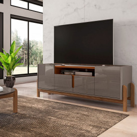 Rack Lizz 1,90 m Cinza Perola Cedro Casa D Móveis Sala FORA DE LINHA