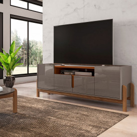 Rack Lizz 1,70 m Cinza Perola Cedro Casa D Móveis Sala FORA DE LINHA