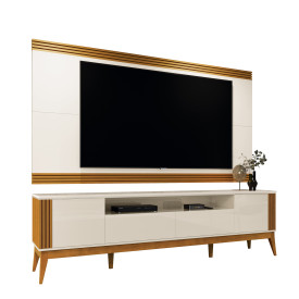 Rack Morgan 2.2 TV até 75 Pol Off White Cedro 776187 EDN Móveis 