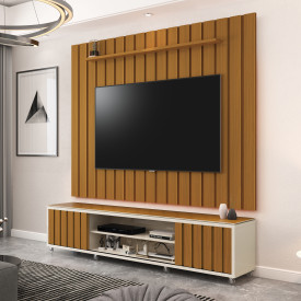 Rack Brise 2.20 Off White Cedro Sala EDN Moveis - FORA DE LINHA