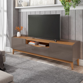 Rack Ravena 1.8 Cinza Perola Noce 2 Portas Casa D Móveis 