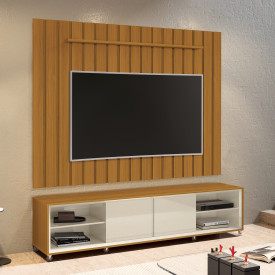 Rack Thor 2.20 Cedro Off White Sala EDN Moveis FORA DE LINHA