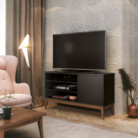 Rack Vinci 1 Porta Preto Prateleira 754155 EDN 