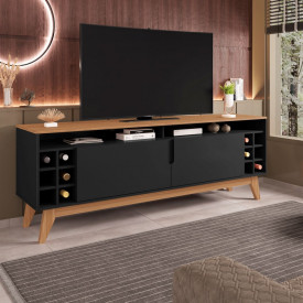 Rack Wine 1,60 m Preto Noce Casa D Móveis Sala