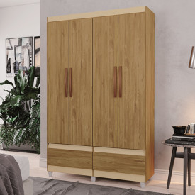 Roupeiro 04 Portas Romeu Mel Pérola Primus Móveis