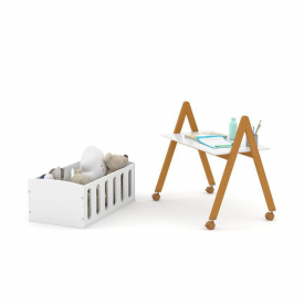 Mini Berço Sissi Matic Branco Eco Wood 61360 Quarto Bebê