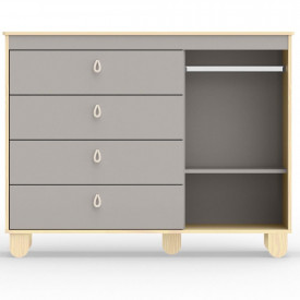 Cômoda Rope Matic Móveis Natural Cinza 20108 Quarto Bebe