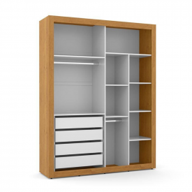 Roupeiro 04 Ptas Tutto New Matic Freijó/Branco Soft 70794 Quarto Bebe