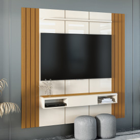 Painel  Veyron 2.00 Off White Cedro Sala EDN Moveis