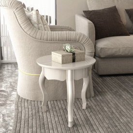 Mesa Lateral Duquesa Off White 24133 Pés Curvos EDN 