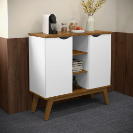 Balcão Buffet Prism 4 Pratelerias Branco Cumarú Patrimar