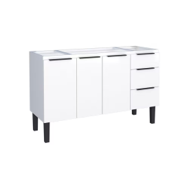 Gabinete Cozinha em Aço Júpiter 140 3 Gavetas Branco - Cozimax