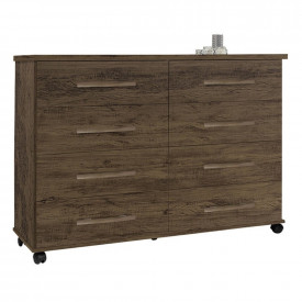 Cômoda Jade 8 Gavetas Amendoa Primus Móveis Quarto 