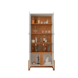 Cristaleira Lizz 4 Porta Off White/Cedro Casa D Móveis