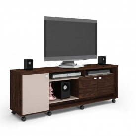 Bancada Dallas Rack Noce Off White 903124 Rodízios Lukaliam