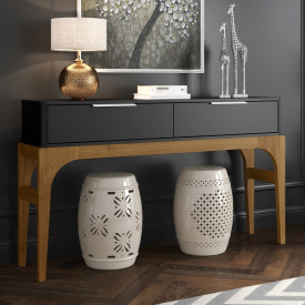 Aparador Amalfi Pés Madeira Preto Mad Canela 903621 Lukaliam