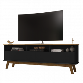 Rack Elegant 2 Portas Cinamomo Preto Fosco 2075680 Bechara 