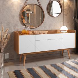 Buffet Veneza 2 Gavetas Cedro Branco Casa D Móveis Sala FORA DE LINHA
