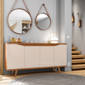 Buffet Balcão Grace 4 Portas Cedro Off White Casa D Móveis  FORA DE LINHA