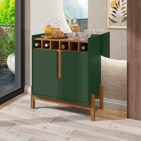 Bar Lizz Com Adega 2 Portas Verde Oliva Cedro Casa D Móveis FORA DE LINHA