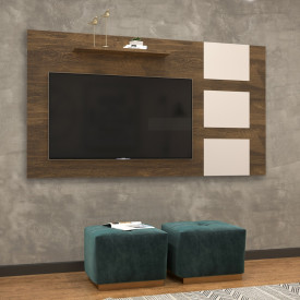 Painel Grecia TV 55 Canela Off White 903170 Lukaliam Sala